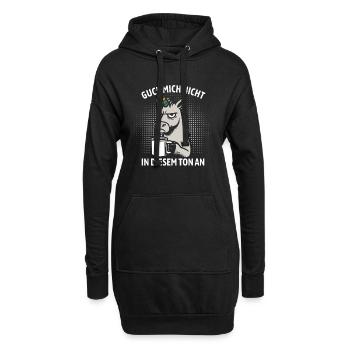 Guck mich nicht in diesem Ton an - Einhorn - Hoodie-Kleid - Schwarz - Vorne