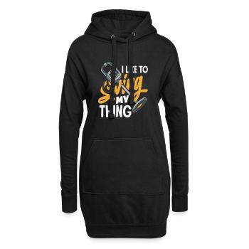 J’aime balancer mon truc à Sondeln Spruch - Sweat-shirt à capuche long Femme - noir - Devant