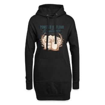 Cuisson au pain au levain alimenté par la farine - Sweat-shirt à capuche long Femme - noir - Devant