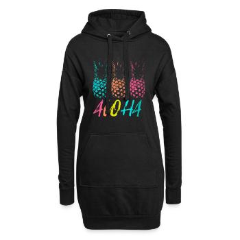 Hawaii Urlaub Aloha Ananas Trio - Hoodie-Kleid - Schwarz - Vorne