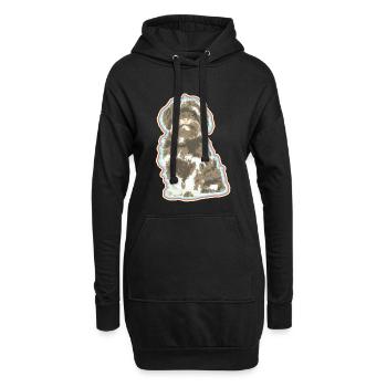 Yorkshire Lover – Art de chiot mignon - Sweat-shirt à capuche long Femme - noir - Devant