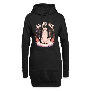 Llamaste Lama Yoga Mandala Shirt - Hoodie-Kleid - Schwarz - Vorne