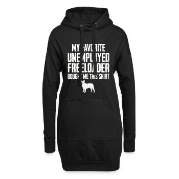 Drôle de Bulldog Français Profiteur - Sweat-shirt à capuche long Femme - noir - Devant