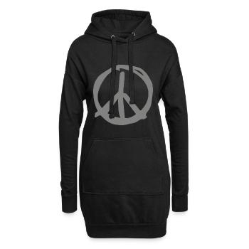 Peace Zeichen Symbol für Vintage Hippies - Hoodie-Kleid - Schwarz - Vorne