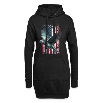 Perroquet pionus Perroquet à croupion rouge des États-Unis - Sweat-shirt à capuche long Femme - noir - Devant