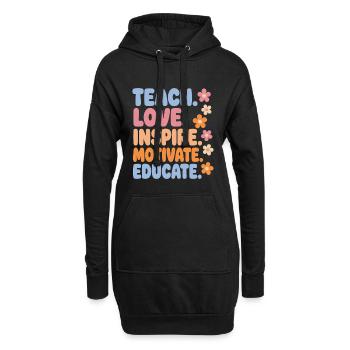 Lehrerin Teach Love Inspire Shirt - Hoodie-Kleid - Schwarz - Vorne