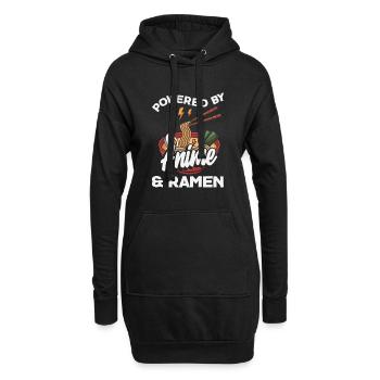Propulsé par Anime and Ramen Noodle Fan - Sweat-shirt à capuche long Femme - noir - Devant