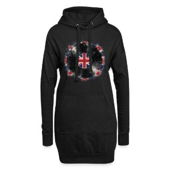 British Vinyl Flag - Hoodie-Kleid - Schwarz - Vorne