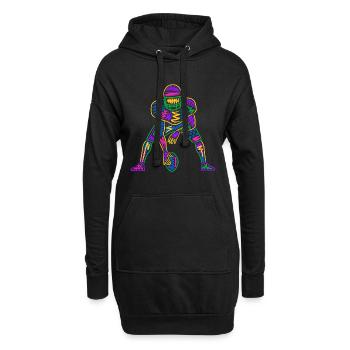 American Football Kinder Jungen bunt Football - Hoodie-Kleid - Schwarz - Vorne