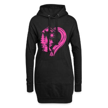 Camping Nature Adventure dans les Montagnes Heart - Sweat-shirt à capuche long Femme - noir - Devant
