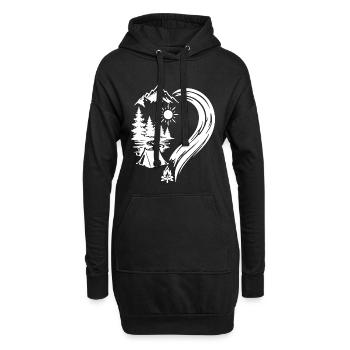 Camping Nature Adventure dans les Montagnes Heart - Sweat-shirt à capuche long Femme - noir - Devant