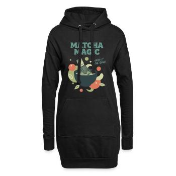 Matcha Magic Schlag es richtig gut, grüner Tee Matcha - Hoodie-Kleid - Schwarz - Vorne