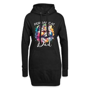 Perserkatze Papa - Hoodie-Kleid - Schwarz - Vorne