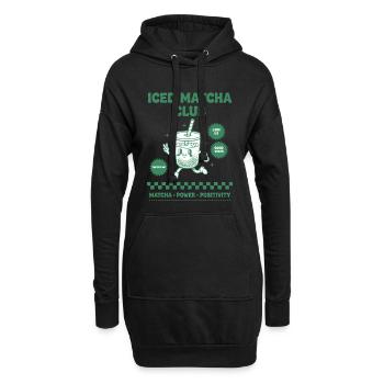 Eisgekühlter Matcha Club Matcha Power Positivität Lustig - Hoodie-Kleid - Schwarz - Vorne