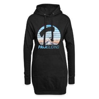 Parapente Vintage Gleitschirmfliegen Design - Sweat-shirt à capuche long Femme - noir - Devant