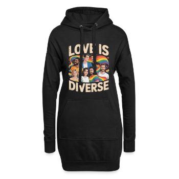 L’amour est une fierté diverse, arc-en-ciel - Sweat-shirt à capuche long Femme - noir - Devant