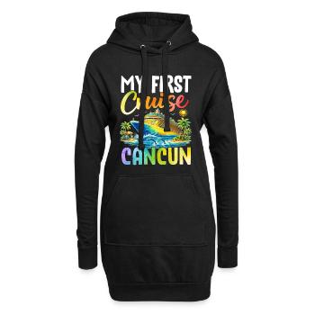 Ma première croisière à Cancún - Sweat-shirt à capuche long Femme - noir - Devant