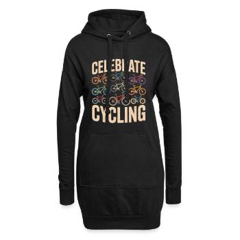 Célébrez le cyclisme rétro - Sweat-shirt à capuche long Femme - noir - Devant
