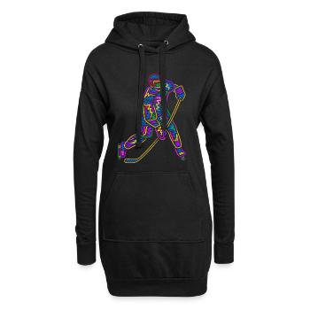 Eishockey Spieler Weltraum Kinder Eishockeyspieler - Hoodie-Kleid - Schwarz - Vorne