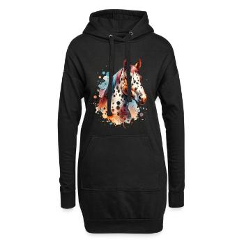 Cheval à motif Appaloosa - Sweat-shirt à capuche long Femme - noir - Devant