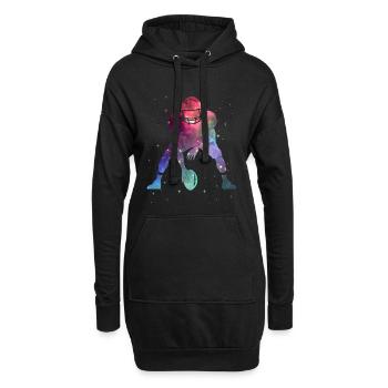 American Football Weltraum Kinder Jungen Football - Hoodie-Kleid - Schwarz - Vorne