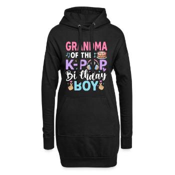 Grandma of The K-Pop Birthday Boy - Hoodie-Kleid - Schwarz - Vorne