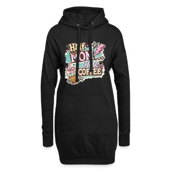 Humour Café – Half Mom Half Coffee Iced Coffee - Sweat-shirt à capuche long Femme - noir - Devant