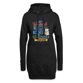 Lire des romans Fan de Lecture Conception - Sweat-shirt à capuche long Femme - noir - Devant