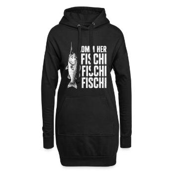 Angeln Angler Fischer Fisch Lustiges Angler Spruch - Hoodie-Kleid - Schwarz - Vorne