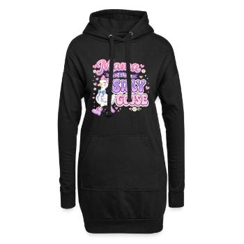 Mama of the Silly Goose – Grooviger Retro-Stil - Hoodie-Kleid - Schwarz - Vorne