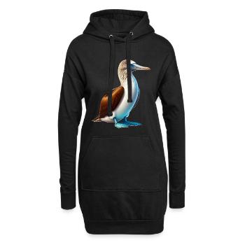 Fou à pieds bleus - Sweat-shirt à capuche long Femme - noir - Devant