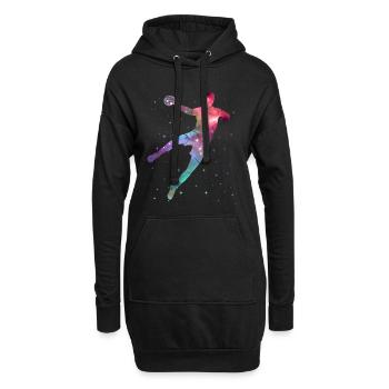 Handballspieler Handballer Weltraum Junge Handball - Hoodie-Kleid - Schwarz - Vorne