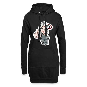 Pointage Féminin Féroce Comique - Sweat-shirt à capuche long Femme - noir - Devant