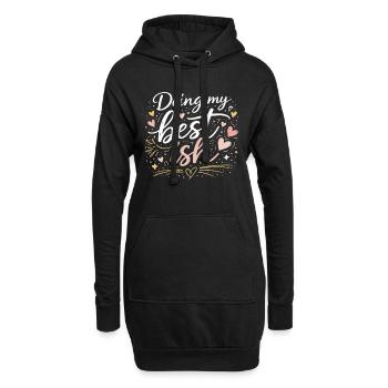 Je fais de mon mieux : un peu drôle en disant Hearts Design - Sweat-shirt à capuche long Femme - noir - Devant