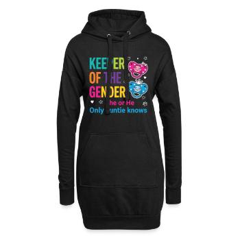 Révélation du sexe : la gardienne du genre que la tante connaît - Sweat-shirt à capuche long Femme - noir - Devant