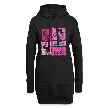 Cascades de BMX à vélo dans un style rétro pour femmes et filles - Sweat-shirt à capuche long Femme - noir - Devant
