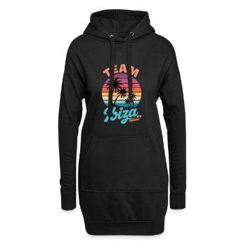 Team Ibiza Palmen Sonnenuntergang - Hoodie-Kleid - Schwarz - Vorne