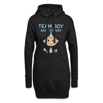 Révélation du sexe : Équipe Garçon Baby Shower Papa Maman Maman Grand-mère - Sweat-shirt à capuche long Femme - noir - Devant