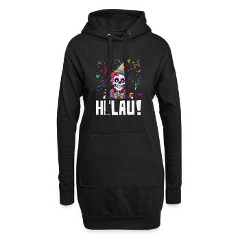Helau Carnaval du Crâne du Clown Squelette - Sweat-shirt à capuche long Femme - noir - Devant