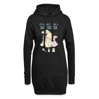 Geschlechterenthüllung Babyparty große Schwester Baby - Hoodie-Kleid - Schwarz - Vorne