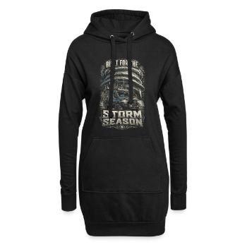 Météorologue chasseur de tempêtes conçu pour la saison des tempêtes - Sweat-shirt à capuche long Femme - noir - Devant