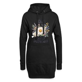 TDAH : neurodiversité florale très distrayante - Sweat-shirt à capuche long Femme - noir - Devant