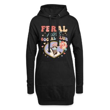 Geschlechterenthüllung Wilde Tanten Social Club Team Pink - Hoodie-Kleid - Schwarz - Vorne
