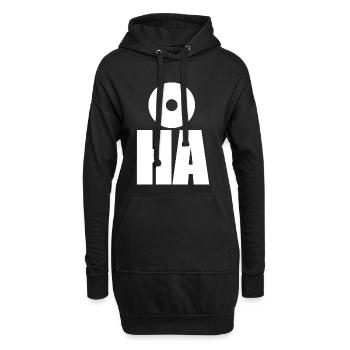 Oha! Fette minimalistische Typografie - Hoodie-Kleid - Schwarz - Vorne