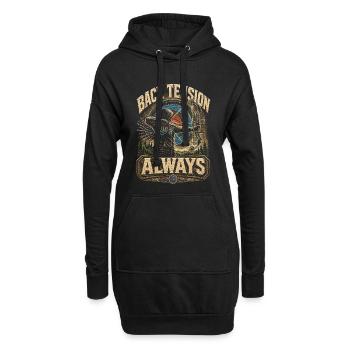 Bogenschießen Bogenschütze Back Tension Always - Hoodie-Kleid - Schwarz - Vorne