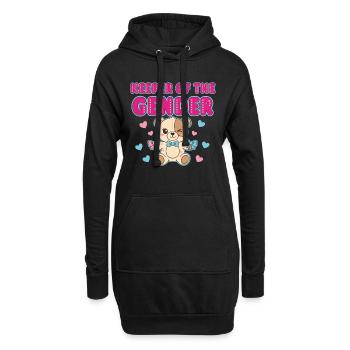 Gender Reveal Hüterin der Gender Babyshower Mama - Hoodie-Kleid - Schwarz - Vorne