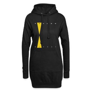 Backgammon | Or pur | Point d’Or - Sweat-shirt à capuche long Femme - noir - Devant