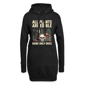 Alle Pflanzen sind essbare Totenkopfpilze - Hoodie-Kleid - Schwarz - Vorne