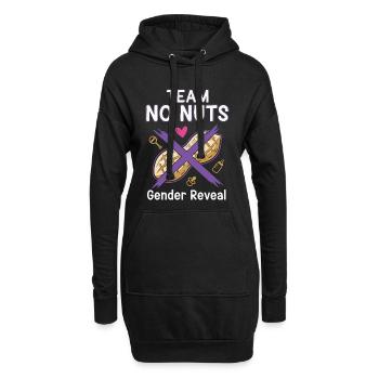 Gender Reveal Team No Nuts Babyparty-Team Mädchen - Hoodie-Kleid - Schwarz - Vorne