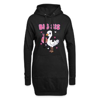 Geschlechterenthüllung Big Sister Babyparty Team Pink Mom - Hoodie-Kleid - Schwarz - Vorne